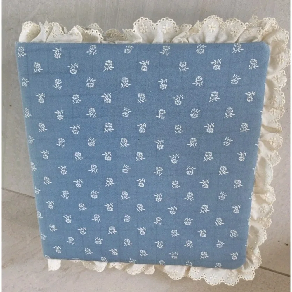 VTG Fabric Padded Floral Photo Insert Album Lace Trim Cottagecore Grandmacore